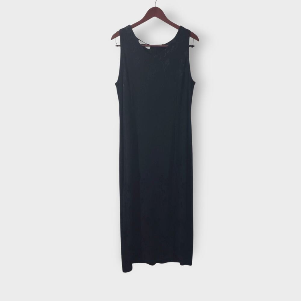 Cut Loose Black Floral Embossed Sleeveless Maxi Dress Large Dark Romance Y2K